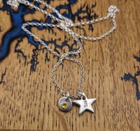 Image 2 of Gemstone and Letter Charms Necklace