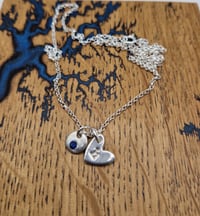 Image 3 of Gemstone and Letter Charms Necklace