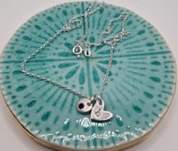 Image 4 of Gemstone and Letter Charms Necklace