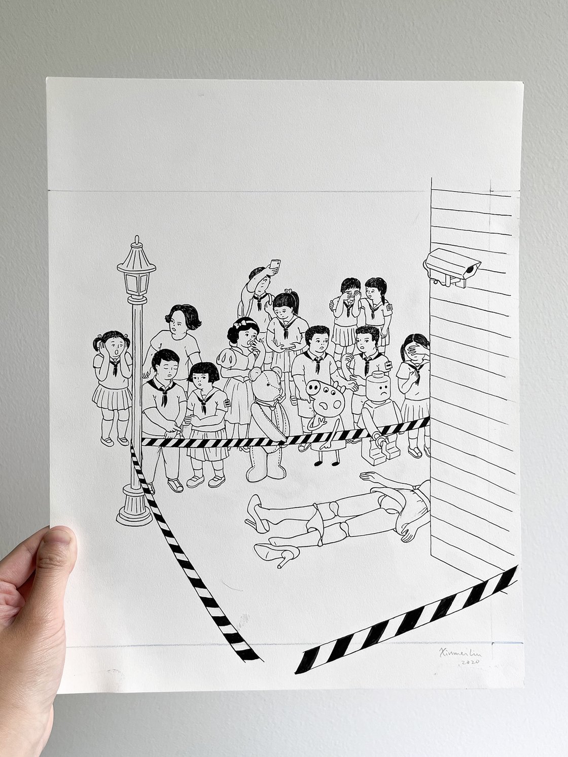 Image of Barbie original ink drawing