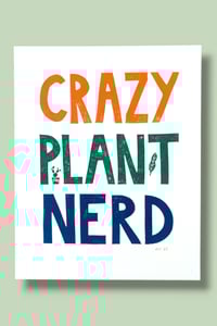 Image 2 of Crazy Plant Nerd Original Linocut
