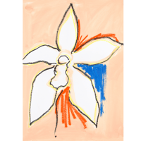 Image 1 of Peach Orchid art print by LEFORD