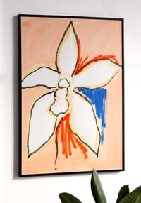 Image 2 of Peach Orchid art print by LEFORD