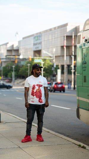 Image of Skeleton T Shirt Red