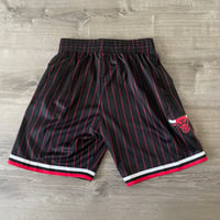 Image 2 of Mitchell & Ness Chicago Bulls Black and Red  Basketball Short