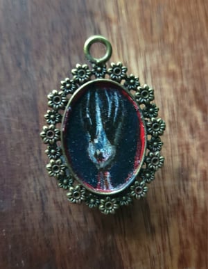 Image of Skullbunny' pendant original painting 