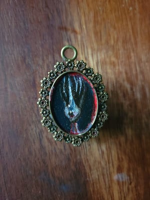 Image of Skullbunny' pendant original painting 