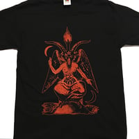 Image 1 of Baphomet -  T shirt Red Baphomet Short Sleeve