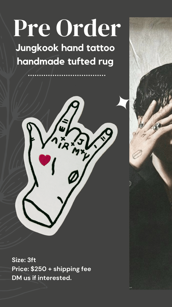 Image of Jungkook Hand Tattoo Handmade Rug