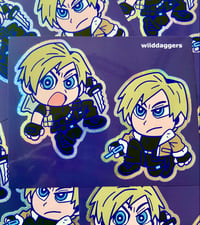 Chibi Leon Glitter Sticker Sheet