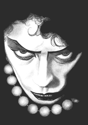 Image of PRINT - Frank N Furter, intense eyes. From "The Rocky Horror Picture Show".