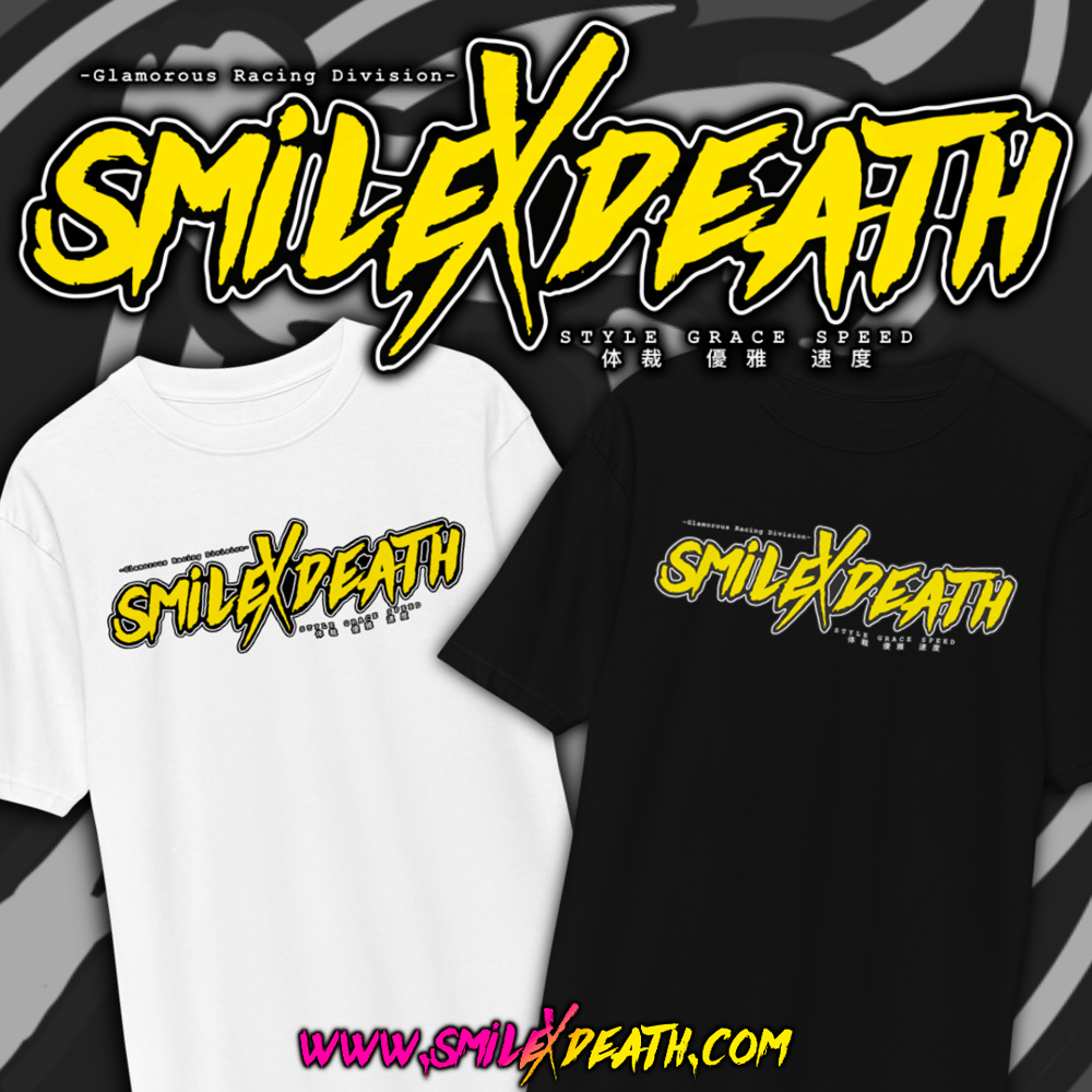 Standard smileXdeath yellow logo DTG Tee