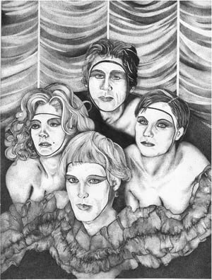Image of PRINT - Floor Show Four - Brad, Janet, Columbia and Rocky from "The Rocky Horror Picture Show".