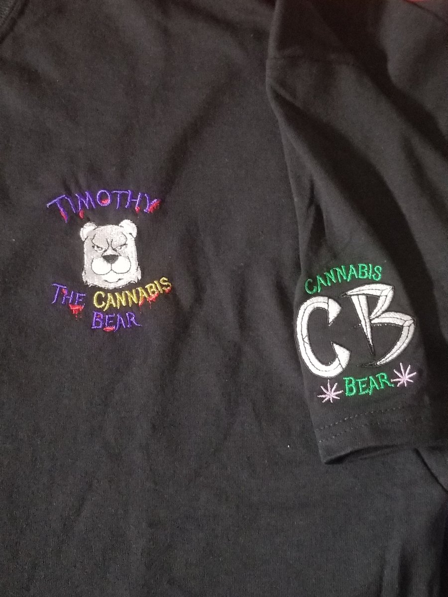 Image of Cannabis Bear (CB)   Double logo  T shirt