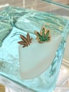 14k marijuana stud earrings 