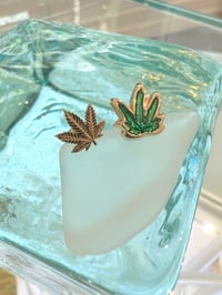 Image 3 of 14k marijuana stud earrings 