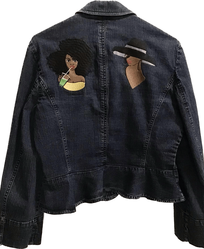 Darkwash Denim Jacket w/ Custom Patches