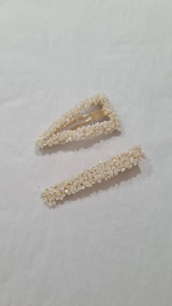 Image of Pearl Frost Hair Clips.