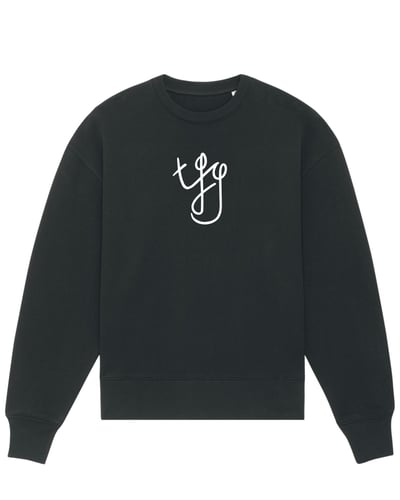 Image of Black jumper white embroidered logo