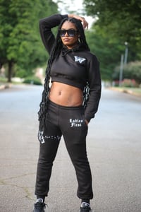 Image 2 of Ladies First Crop Top Hooded Sweatsuit
