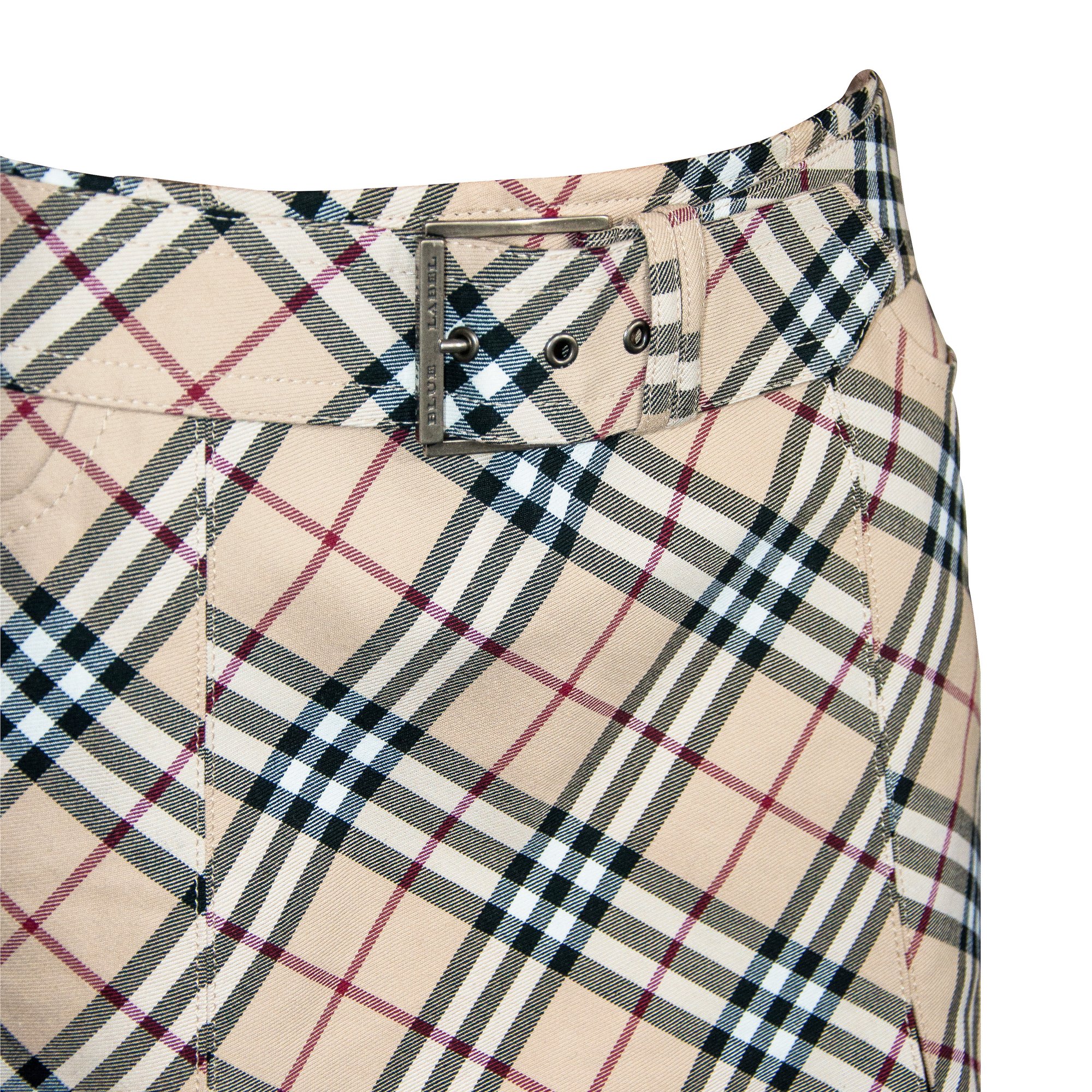 Image of Burberry Nova Check Belted Mini Skirt