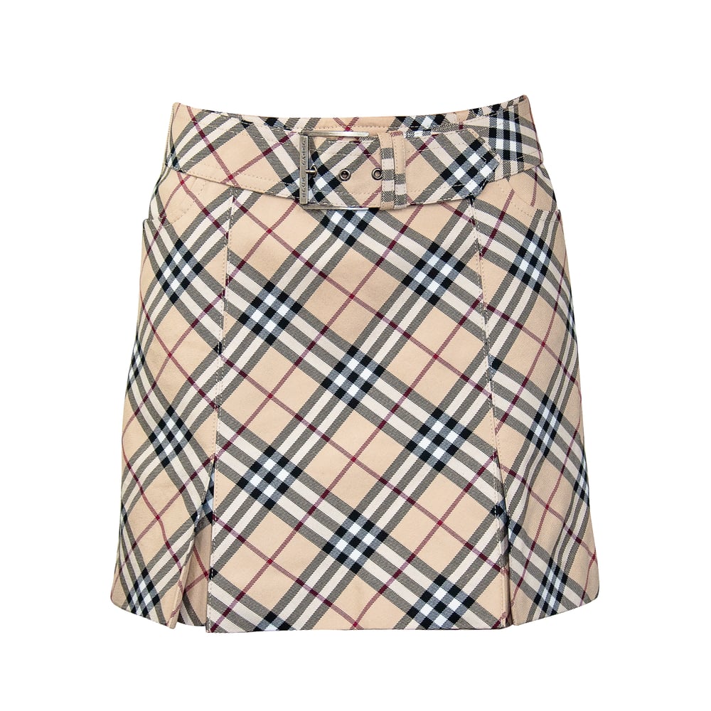 Image of Burberry Nova Check Belted Mini Skirt