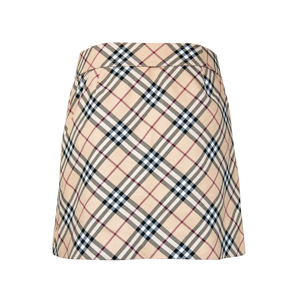 Image of Burberry Nova Check Belted Mini Skirt