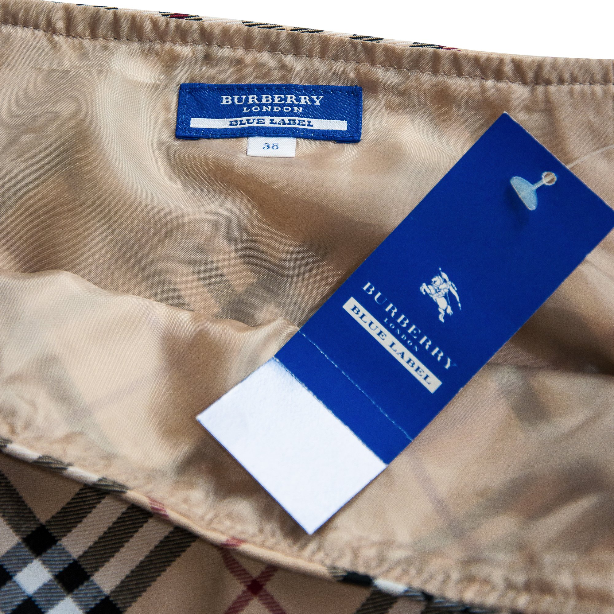 Image of Burberry Nova Check Belted Mini Skirt