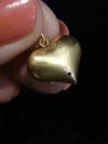 Victorian high carat 15ct yellow gold turquoise and pearl heart puff pendant