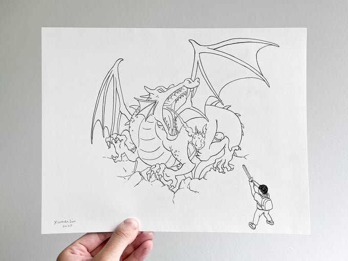 Image of Dragon original ink drawing
