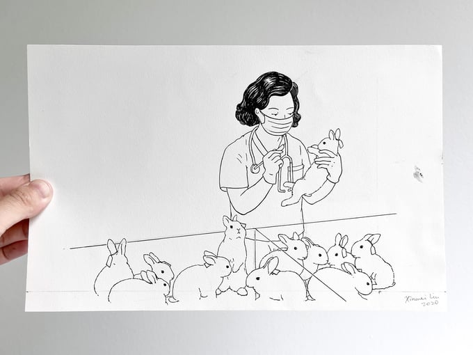 Image of Vet original ink drawing