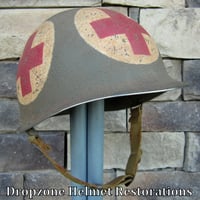 Image 2 of WWII M-1 Helmet U.S. Army Medic 4-Panel