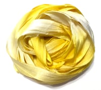 Image 2 of 10YD. LEMON DROP HAND DYED SARI SILK RIBBON/HAND DYED BY COLOR KISSED SILK