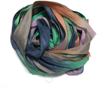 Image 3 of 10YD. MYTHICAL HAND DYED SARI SILK RIBBON/HAND DYED BY COLOR KISSED SILK