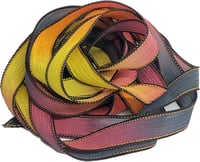 Image 2 of 1PC. INFERNO 42" hand dyed wrist wrap bracelet silk ribbon//Yoga wrist wrap bracelet ribbon