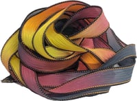 Image 3 of 1PC. INFERNO 42" hand dyed wrist wrap bracelet silk ribbon//Yoga wrist wrap bracelet ribbon