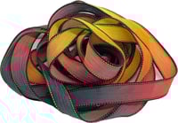 Image 4 of 1PC. INFERNO 42" hand dyed wrist wrap bracelet silk ribbon//Yoga wrist wrap bracelet ribbon