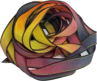 Image 1 of 1PC. INFERNO 42" hand dyed wrist wrap bracelet silk ribbon//Yoga wrist wrap bracelet ribbon