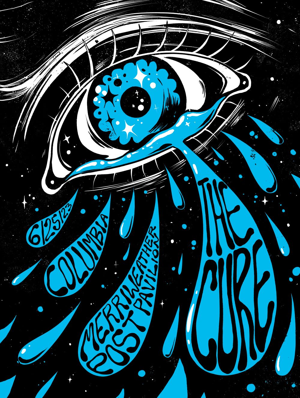Image of  THE CURE Columbia Tour Poster, first edition (signed and numbered APs)