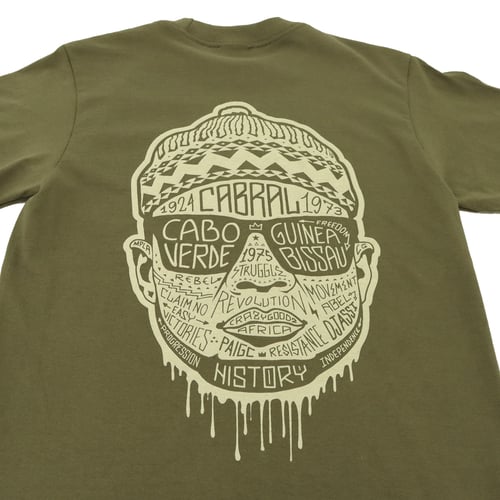 Image of "Djassi's Garden" Olive Tee - Amilcar Cabral