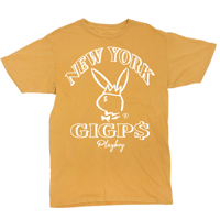 NYC PLAYBOY TEE (MUSTARD & WHITE)