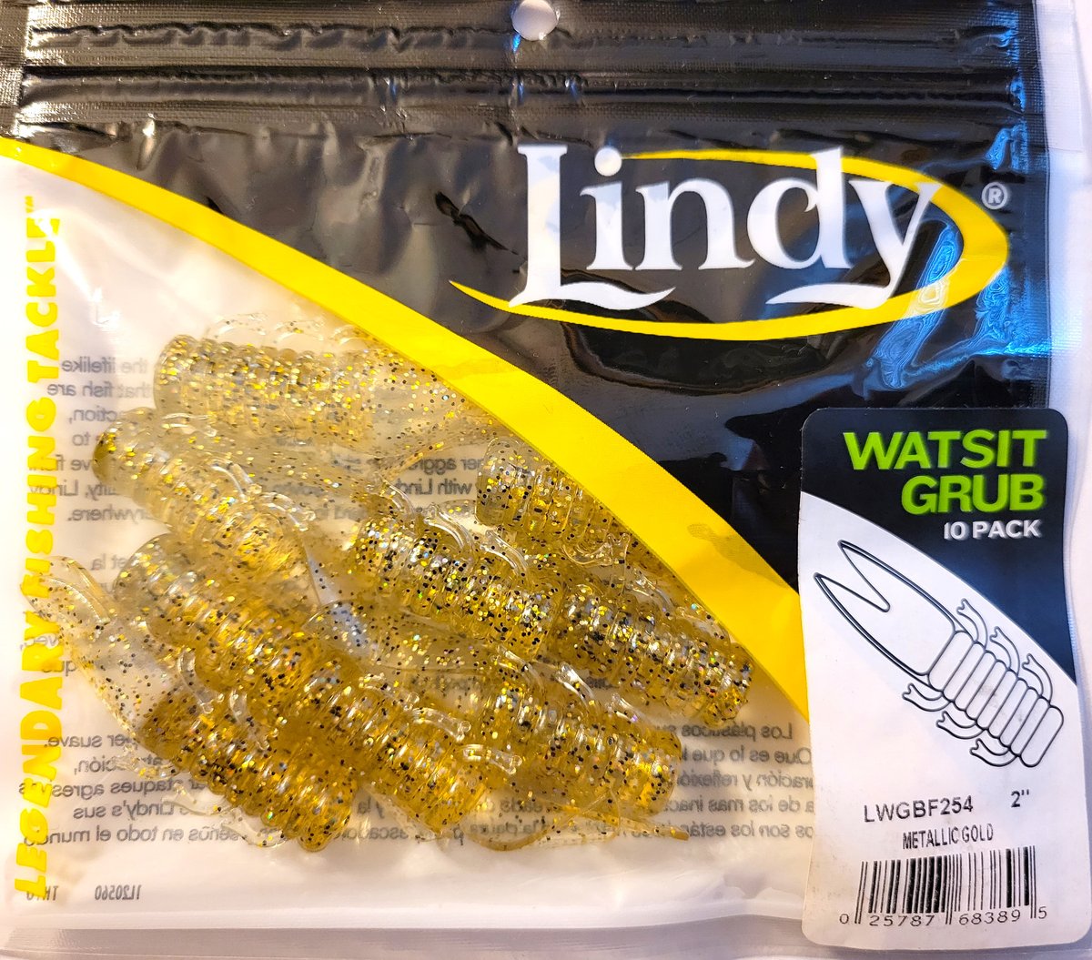  Lindy Watsit Grub Bodies, Orange Glitter, 1 1/4