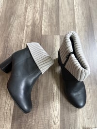 Black sweater ankle boots 