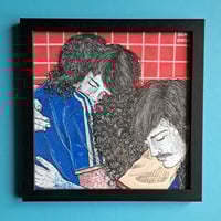 Image 1 of 'ÜBERN HAUFEN GEWORFEN' original illustration  (21x21cm, frame incl.)