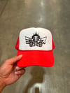 “BUMBLE-BOY” RED TRUCKER HAT