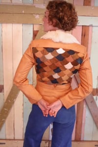 Image 3 of Vintage Leather Patchwork Jacket Xs/S