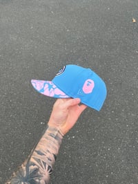 Image 4 of PINK BRIM BBY BLUE ARIZONA DIAMONDBACKS CUSTOM FITTED CAP