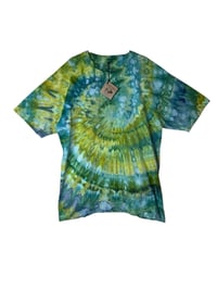 Image 2 of XL Adult Combed Cotton Tee in Sublime Spiral Ice Dye