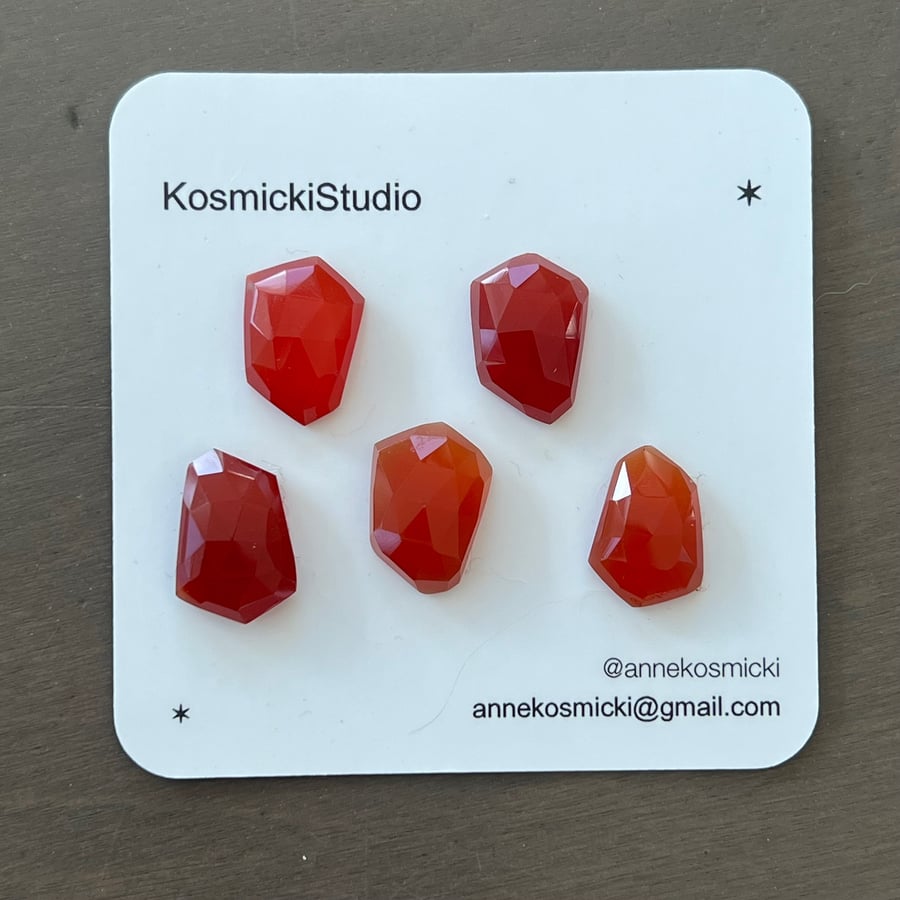 Image of Faceted Red Onyx Cabochon Set