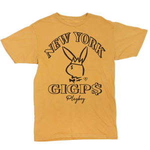 Image of NYC PLAYBOY TEE (MUSTARD & BLACK)